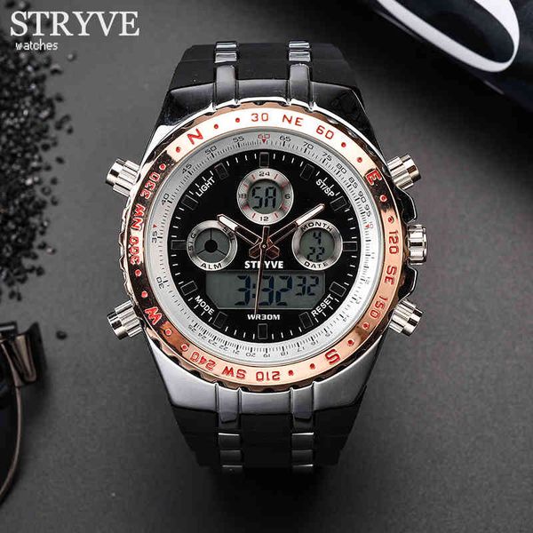 stryve montre homme multifunction sports watch men army military led analog clock luxury men's digital quartz watches x0524, Slivery;brown
stryve montre homme multifunction sports watch men army military led analog clock luxury men's digital quartz watches x0524, Slivery;brown
