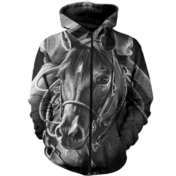 men's hoodies & sweatshirts cloocl est horse men zip 3d printed clothing long sleeve casual harajuku, Black
men's hoodies & sweatshirts cloocl est horse men zip 3d printed clothing long sleeve casual harajuku, Black