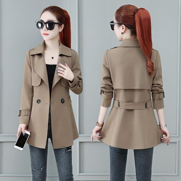 women's trench coats spring plus size windbreaker women 2021 autumn fashion double-breasted short coat elegant ladies outerwear tide h1, Tan;black
women's trench coats spring plus size windbreaker women 2021 autumn fashion double-breasted short coat elegant ladies outerwear tide h1, Tan;black