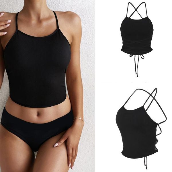 women's swimwear 2021 female summer bikinis thin shoulder strap solid color beach style women tankini biquini, White;black
women's swimwear 2021 female summer bikinis thin shoulder strap solid color beach style women tankini biquini, White;black