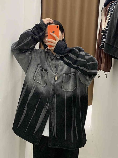 women's jackets autumn winter grey woman long chunky loose funky shirt harajuku style kpop designer luxury j9i4, Black;brown
women's jackets autumn winter grey woman long chunky loose funky shirt harajuku style kpop designer luxury j9i4, Black;brown