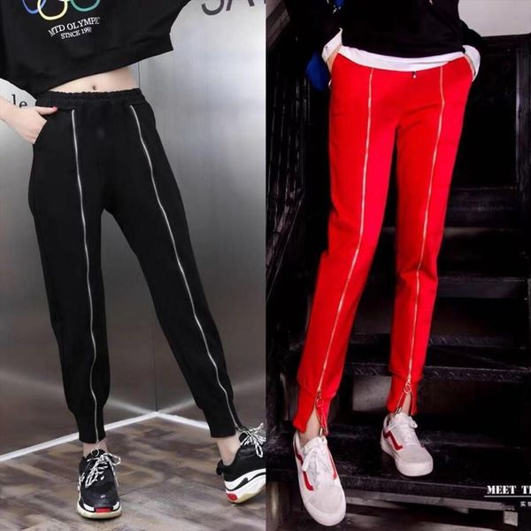 fashion loose harem red womens pant black solid zipper casual sports summer korean joggers streetwear sweatpants, Black;white
fashion loose harem red womens pant black solid zipper casual sports summer korean joggers streetwear sweatpants, Black;white