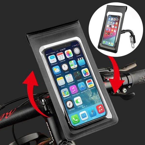 cell phone mounts & holders bike bicycle holder stand waterproof cycling handlebar mount motorcycle rear view mirror smartphone bag
