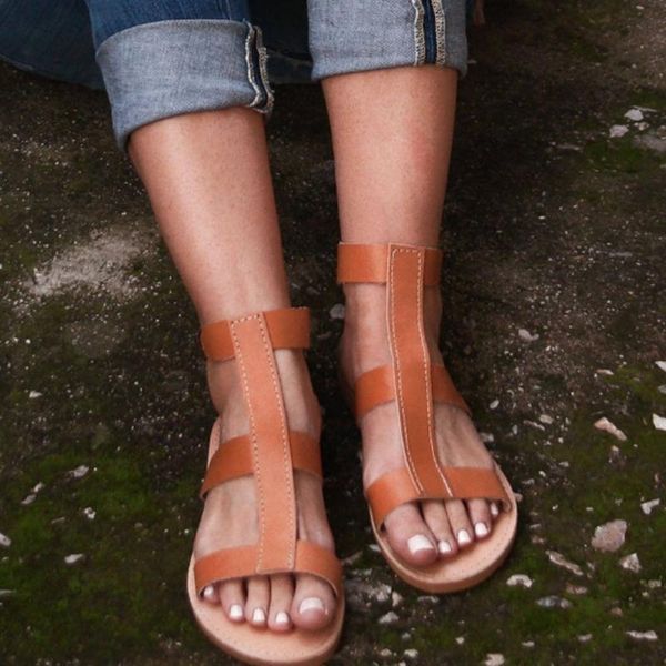 women's brown leather sandals 2021 summer gladiator and ankle straps shoes women vintage beach flat #3, Black
women's brown leather sandals 2021 summer gladiator and ankle straps shoes women vintage beach flat #3, Black