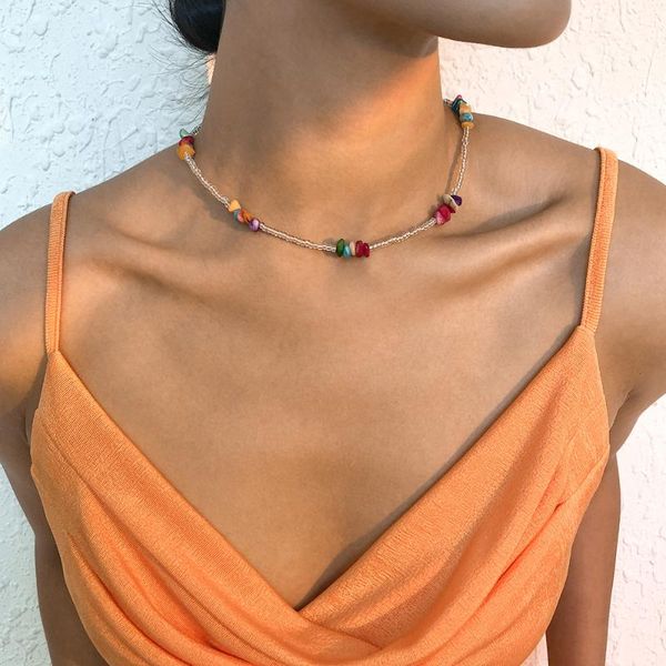 chokers 2021 lovely handmade clear plastic beadeds colorful shell charms short necklace for women bohemia choker beach jewelry gifts, Golden;silver
chokers 2021 lovely handmade clear plastic beadeds colorful shell charms short necklace for women bohemia choker beach jewelry gifts, Golden;silver