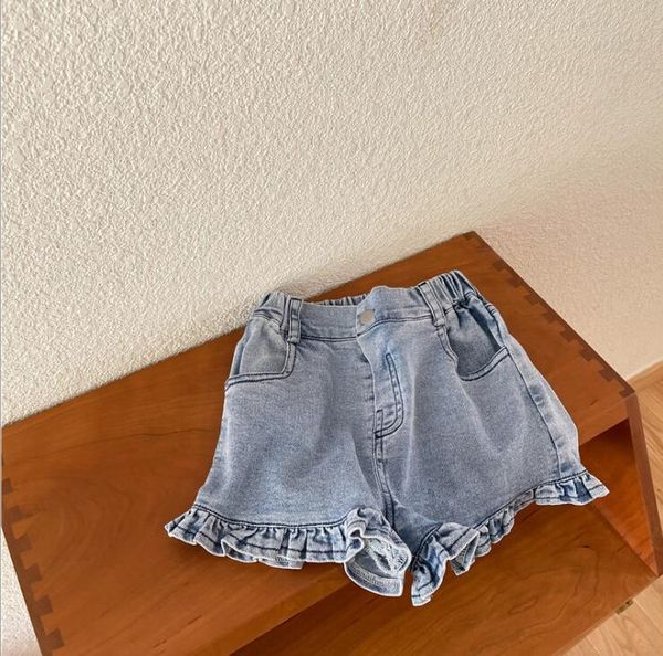 style girls denim shorts summer cotton fashion kids 1-7 years yu108, Black