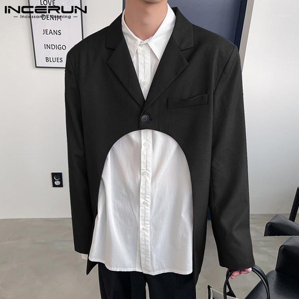 

men's suits & blazers men handsome blazer fashionable casual spring streetwear solid comeforable incerun all-match jackets s-5xl 2021, White;black