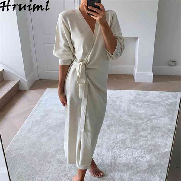elegant maxi dresses for women long sleeve v neck knitted dress solid sashes home clothes autumn fashion robe ue femme 210513, Black;gray
elegant maxi dresses for women long sleeve v neck knitted dress solid sashes home clothes autumn fashion robe ue femme 210513, Black;gray