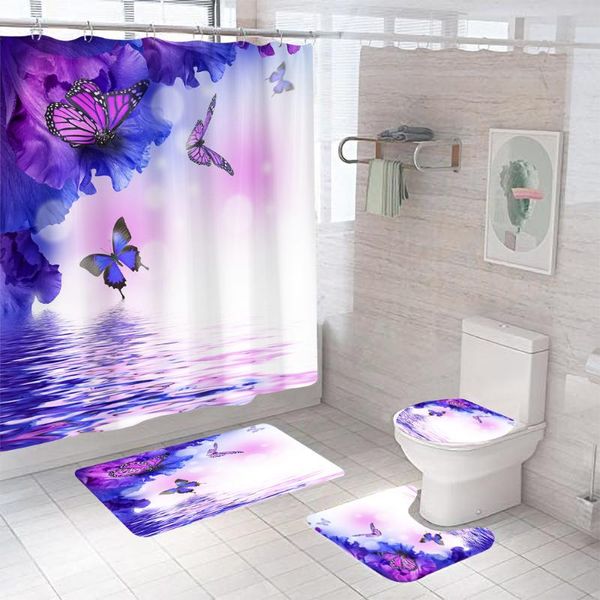 shower curtains purple butterfly flower pattern flannel bath maoilet pad set home decor anti-slip toilet carpet waterproof curtain
shower curtains purple butterfly flower pattern flannel bath maoilet pad set home decor anti-slip toilet carpet waterproof curtain