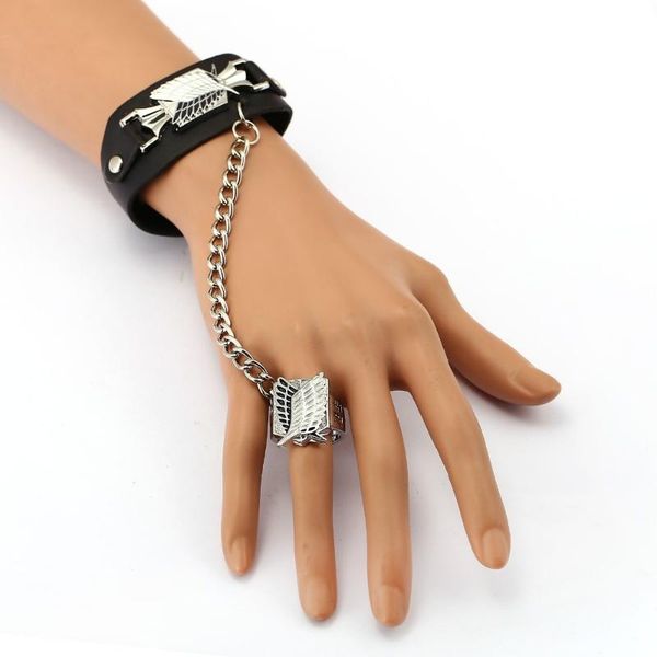 charm bracelets attack on titan leather bracelet of wing link anime cosplay punk bangle men women, Golden;silver
charm bracelets attack on titan leather bracelet of wing link anime cosplay punk bangle men women, Golden;silver