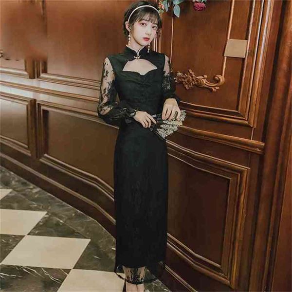 maxi evening party dress chinese style long cheongsam short sleeve sheath vestidos summer women black 210603, Black;gray
maxi evening party dress chinese style long cheongsam short sleeve sheath vestidos summer women black 210603, Black;gray