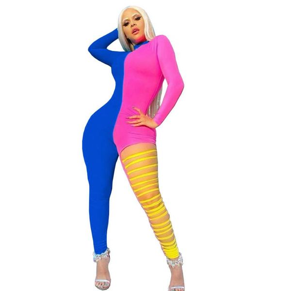 patchwork jumpsuits woman 2021 party hollow out long sleeve turtleneck shirt fitness jumpsuit ladies rompers bodysuit women's &, Black;white
patchwork jumpsuits woman 2021 party hollow out long sleeve turtleneck shirt fitness jumpsuit ladies rompers bodysuit women's &, Black;white