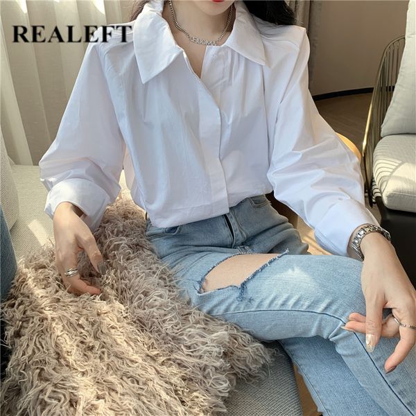 spring white color casual women's shirt female blouse button lantern sleeve korean ol style loose blouses 210428
spring white color casual women's shirt female blouse button lantern sleeve korean ol style loose blouses 210428