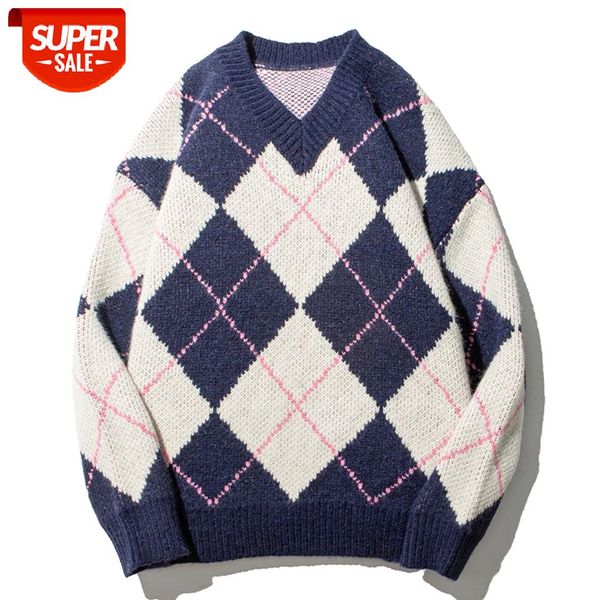 argyle color block knitted sweater men cotton harajuku jumper oversize 2020 winter casual knittwear pullover #z95v, White;black
argyle color block knitted sweater men cotton harajuku jumper oversize 2020 winter casual knittwear pullover #z95v, White;black
