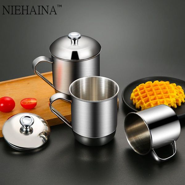 mugs coffee cup 304 stainless steel large capacity mug with lid double insulation couple water office 
mugs coffee cup 304 stainless steel large capacity mug with lid double insulation couple water office