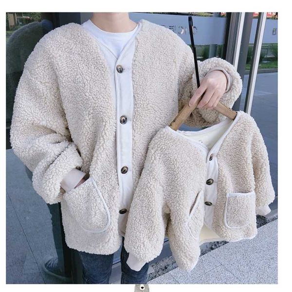 parent-child clothes boys mother girl jacket lamb wool velvet padded fall winter korean cardigan warm children's coat 211011, Blue;gray
parent-child clothes boys mother girl jacket lamb wool velvet padded fall winter korean cardigan warm children's coat 211011, Blue;gray