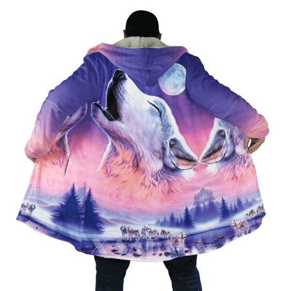men's wool & blends native wolf animal feather all over 3d printed thick warm hooded cloak for men windproof fleece casual-20, Black
men's wool & blends native wolf animal feather all over 3d printed thick warm hooded cloak for men windproof fleece casual-20, Black