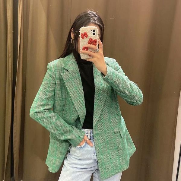 green plaid color v-neck retro elegant design tweed jacket office lady style suit women's suits & blazers, White;black
green plaid color v-neck retro elegant design tweed jacket office lady style suit women's suits & blazers, White;black