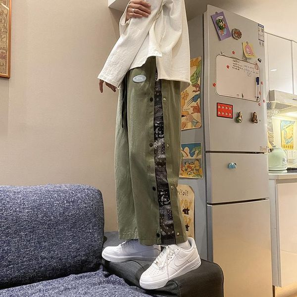 men's pants stitching cashew flower-breasted trousers straight-leg sports casual mens loose wide-leg mopping sweatpants ropa de hombre, Black
men's pants stitching cashew flower-breasted trousers straight-leg sports casual mens loose wide-leg mopping sweatpants ropa de hombre, Black