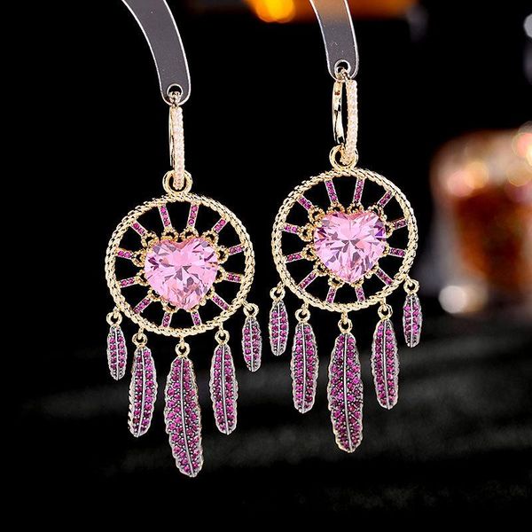 stud east gate advanced heavy industry earrings female cool wind love zircon inlaid retro feather tassel, Golden;silver
stud east gate advanced heavy industry earrings female cool wind love zircon inlaid retro feather tassel, Golden;silver