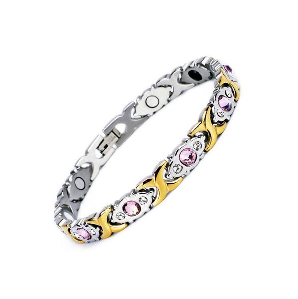 ladies fashion magnetic chain crystal stainless steel bracelet cross health energy link,, Black
ladies fashion magnetic chain crystal stainless steel bracelet cross health energy link,, Black