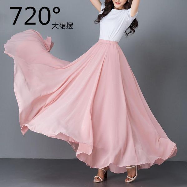 fashion elegant summer large big hem pink chiffon dance drape 720 degrees plus size woman maxi long skirts with womens, Black
fashion elegant summer large big hem pink chiffon dance drape 720 degrees plus size woman maxi long skirts with womens, Black