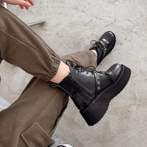 boots women's ankle snow winter motorcycle wedges shoes for women platform casual fashion punk short ljb216, Black
boots women's ankle snow winter motorcycle wedges shoes for women platform casual fashion punk short ljb216, Black