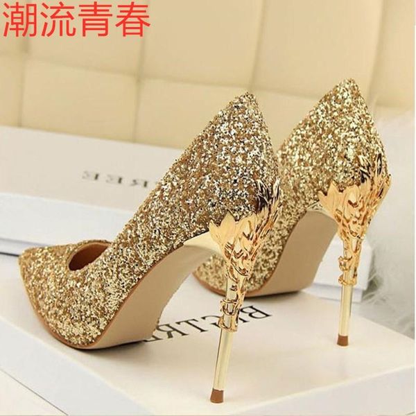 autumn women pumps high thin heels pointed toe shallow metal decoration bling bridal wedding eight color dress shoes, Black
autumn women pumps high thin heels pointed toe shallow metal decoration bling bridal wedding eight color dress shoes, Black