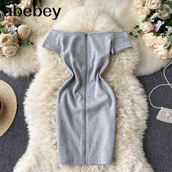 design zipper pencil dress women slash neck short sleeve elastic slim summer off shoulder mini party 210512, Black;gray
design zipper pencil dress women slash neck short sleeve elastic slim summer off shoulder mini party 210512, Black;gray