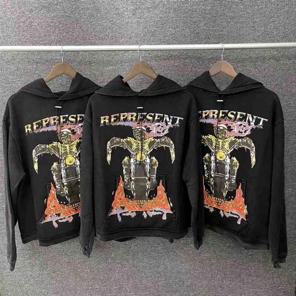 men's hoodies & sweatshirts and women's thick fabric hoodies, retro skull flame clothing, 1:1, Black
men's hoodies & sweatshirts and women's thick fabric hoodies, retro skull flame clothing, 1:1, Black
