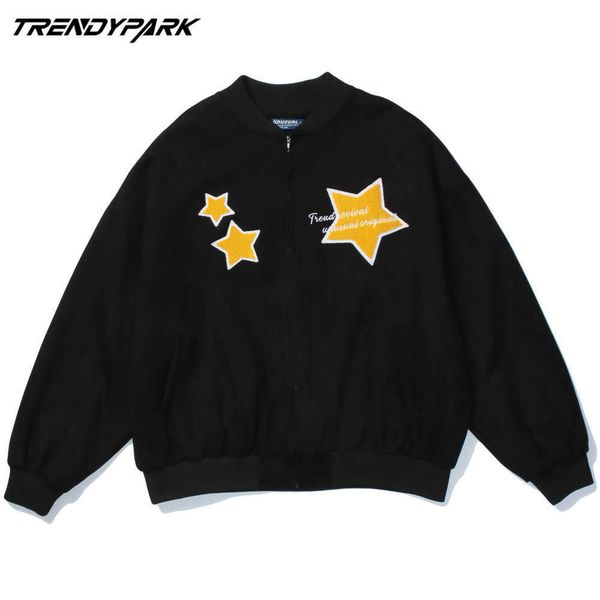 men's jacket spring soft fabric embroidery stars flocking printed high street windbreaker zipper baseball coat men clothing 210601, Black;brown
men's jacket spring soft fabric embroidery stars flocking printed high street windbreaker zipper baseball coat men clothing 210601, Black;brown