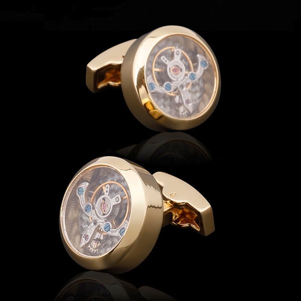watch tourbillon movement cufflinks men's french diamond carved balance wheel rotating buttons gold copper, Silver;golden
watch tourbillon movement cufflinks men's french diamond carved balance wheel rotating buttons gold copper, Silver;golden