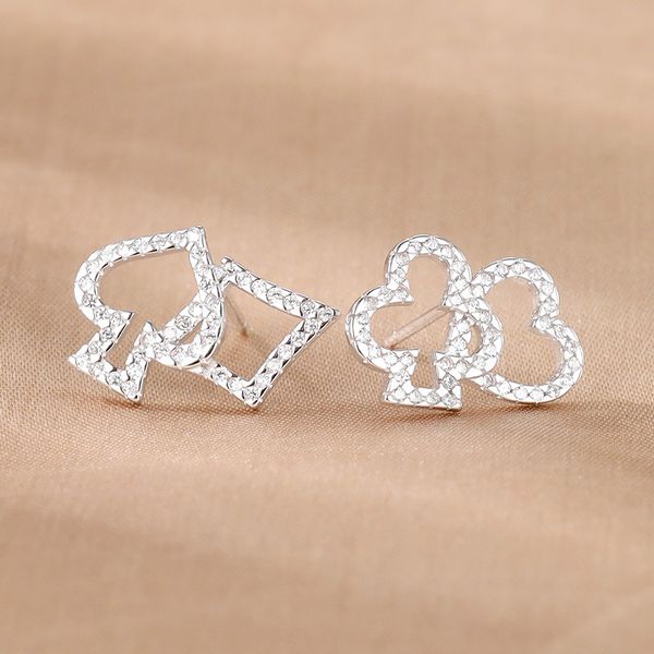 925 stering silver gold playing card design earrings women stud summer fashion jewelry, Golden;silver
925 stering silver gold playing card design earrings women stud summer fashion jewelry, Golden;silver