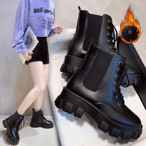 boots designer women shoes 2021 winter plus velvet warm platform women's botas lace-up ankle botines hembra, Black
boots designer women shoes 2021 winter plus velvet warm platform women's botas lace-up ankle botines hembra, Black