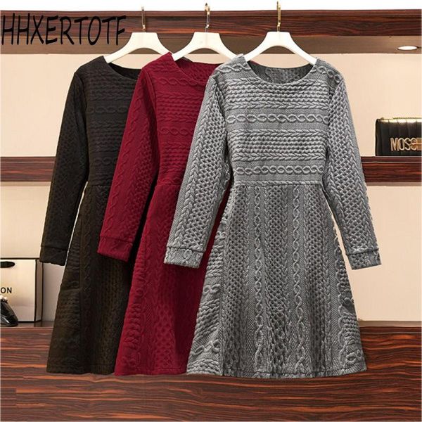 casual dresses autumn winter vintage elegant knitted sweater dress women fashion solid long sleeve o-neck vestidos, Black;gray
casual dresses autumn winter vintage elegant knitted sweater dress women fashion solid long sleeve o-neck vestidos, Black;gray