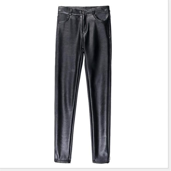 women's leggings women autumn winter pu 2021 high waist skinny velet slim fake leather pants female warm plus size q1125, Black
women's leggings women autumn winter pu 2021 high waist skinny velet slim fake leather pants female warm plus size q1125, Black