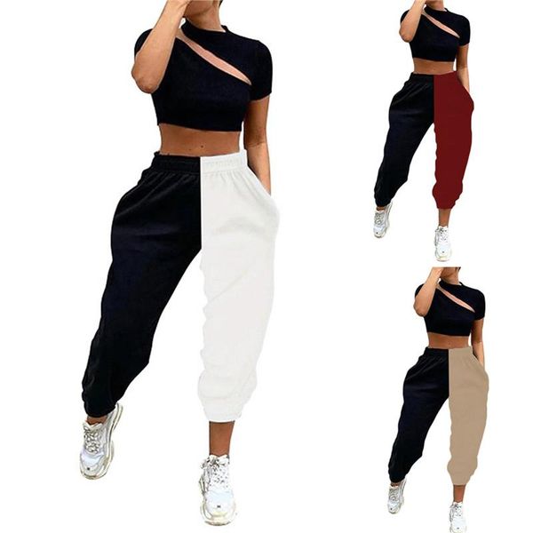 women high waist long pants fall loose elastic sport patchwork baggy workout trousers sweatpants plus size s-3xl women's & capris, Black;white
women high waist long pants fall loose elastic sport patchwork baggy workout trousers sweatpants plus size s-3xl women's & capris, Black;white