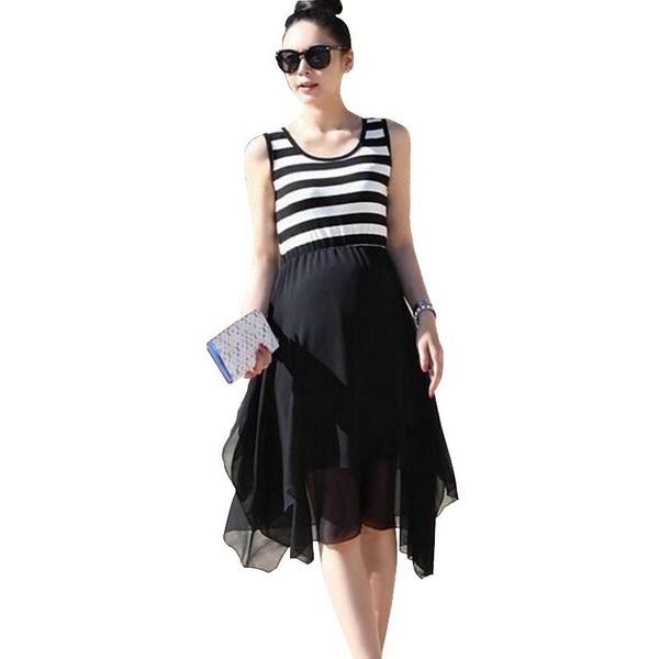 maternity dresses striped chiffon dress clothing for pregnant women sleeveless summer tunique femme, White
maternity dresses striped chiffon dress clothing for pregnant women sleeveless summer tunique femme, White