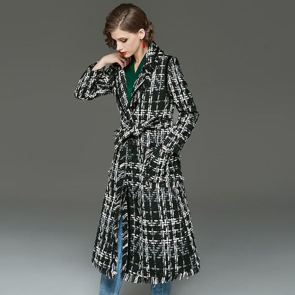 women's trench coats f907060 2021 autumn and winter fashion long-sleeved plaid woolen coat, Tan;black
women's trench coats f907060 2021 autumn and winter fashion long-sleeved plaid woolen coat, Tan;black