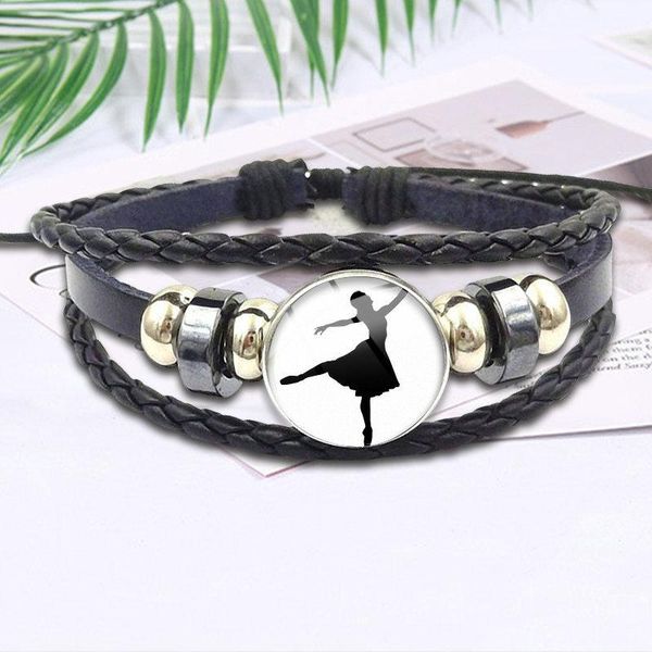 charm bracelets jewelry glass cabochon black leather bracelet bangle for women girls ballet dancer, Golden;silver
charm bracelets jewelry glass cabochon black leather bracelet bangle for women girls ballet dancer, Golden;silver