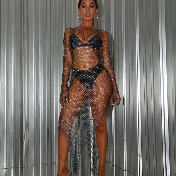 casual dresses see through rhinestone maxi summer dress women beach party bikini cover up fishnet club hollow bodycon vestidos, Black;gray
casual dresses see through rhinestone maxi summer dress women beach party bikini cover up fishnet club hollow bodycon vestidos, Black;gray