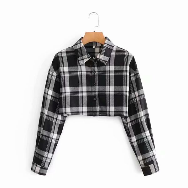 autumn women plaid button shirt long sleeves turn-down collar short female fashion casual clothes 210517, White
autumn women plaid button shirt long sleeves turn-down collar short female fashion casual clothes 210517, White