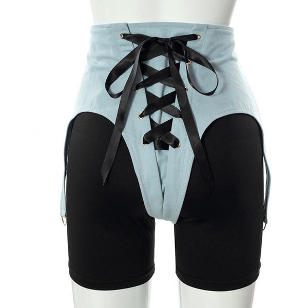 women's shorts corsets women zipper blue denim lace up asymmetrical high waist tie bandage cummerbunds waistband girdle, White;black
women's shorts corsets women zipper blue denim lace up asymmetrical high waist tie bandage cummerbunds waistband girdle, White;black