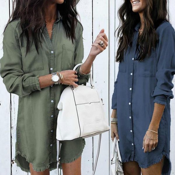 women's fashion tassel denim casual long lazy shirt women sleeve blouses & shirts, White
women's fashion tassel denim casual long lazy shirt women sleeve blouses & shirts, White