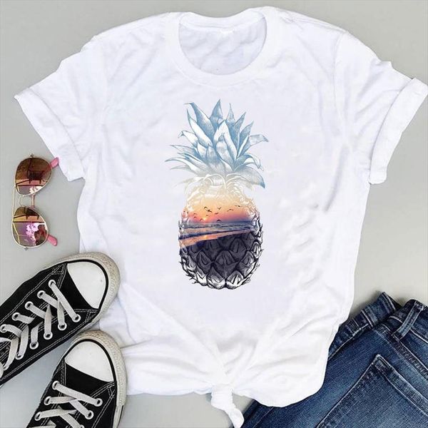 cartoon pineapple beach trend women short sleeve graphic summer fashion print female clothes tees t shirt, White
cartoon pineapple beach trend women short sleeve graphic summer fashion print female clothes tees t shirt, White