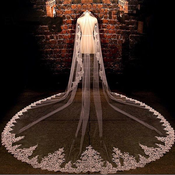 bridal veils 3.5 meters long wedding veil white/ivory lace edge accessories voile mariage 2021 cathedral, Black
bridal veils 3.5 meters long wedding veil white/ivory lace edge accessories voile mariage 2021 cathedral, Black