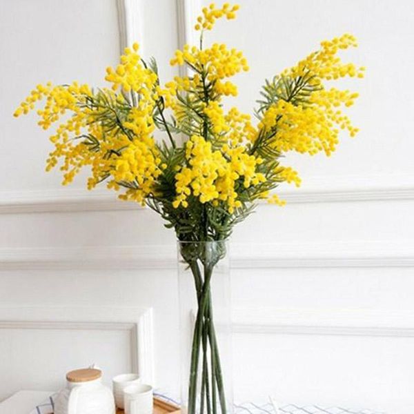 fake yellow flower branch artificial plant mimosa plastic leaves small pompon stamen for dining table bedroom decor decorative flowers & wre
fake yellow flower branch artificial plant mimosa plastic leaves small pompon stamen for dining table bedroom decor decorative flowers & wre