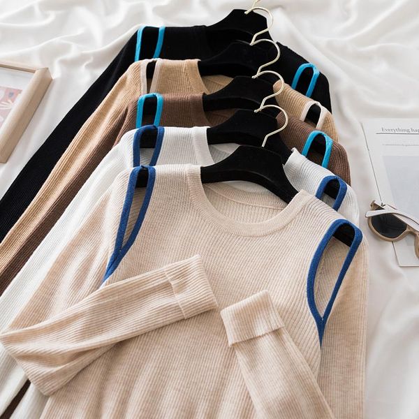 women's sweaters 2022 fashion women clothing winter crew neck long sleeve casual pullover sweater cut out knitted pullovers ju, White;black
women's sweaters 2022 fashion women clothing winter crew neck long sleeve casual pullover sweater cut out knitted pullovers ju, White;black