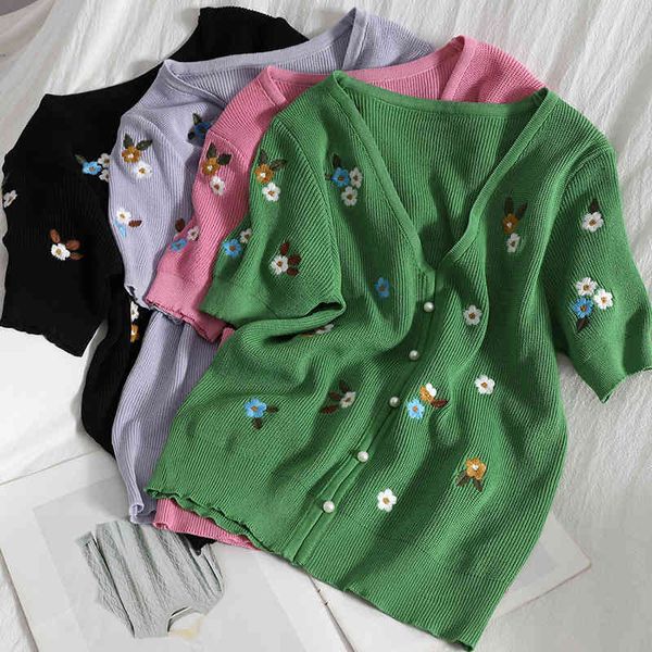 age-reducing sweet fashion embroidered knitted shirt summer dress beaded breasted korean style comfortable blouse women 210525, White
age-reducing sweet fashion embroidered knitted shirt summer dress beaded breasted korean style comfortable blouse women 210525, White