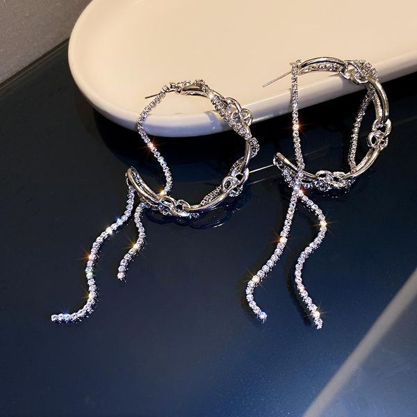 hoop & huggie exaggerated big circle earrings for women shining rhinestone line long tassel c-shaped piercing party jewelry, Golden;silver
hoop & huggie exaggerated big circle earrings for women shining rhinestone line long tassel c-shaped piercing party jewelry, Golden;silver